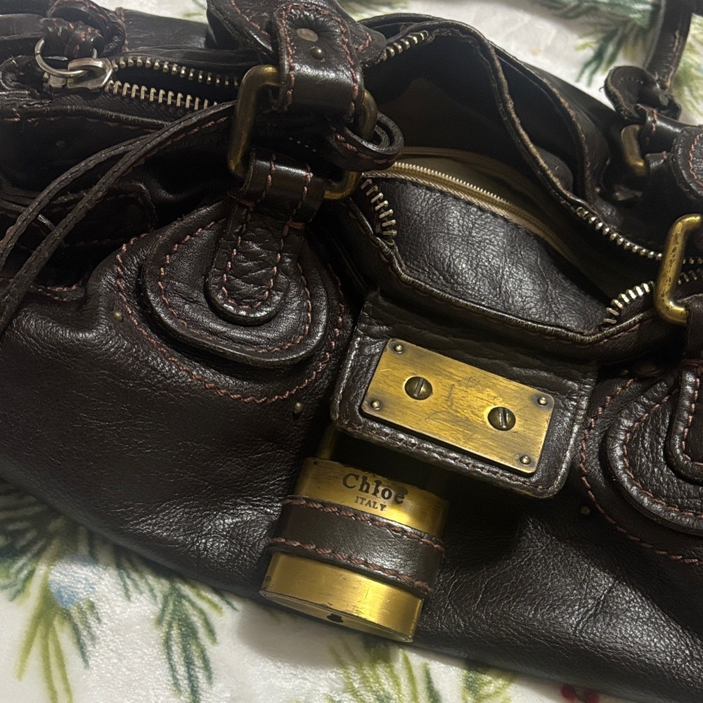 Chloe Dark Brown Leather Satchel.
